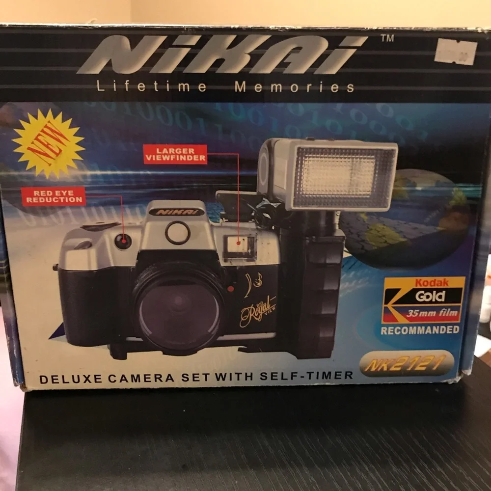 🌟3xHP🌟NIB VTG Nikai Deluxe Camera Set with Self Timer 35mm